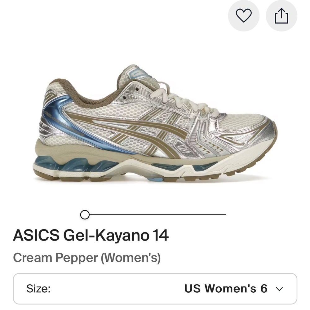 ASICS Gel-Kayano 14 Women's Shoes - Cream and Blue W6 size
